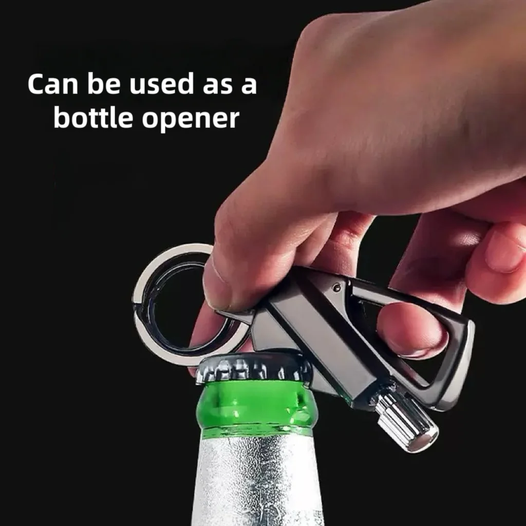 Rechargeable Lighter Multi-Function Keychain Flint Metal Match Starter Bottle Opener for Cigarette Use with Box