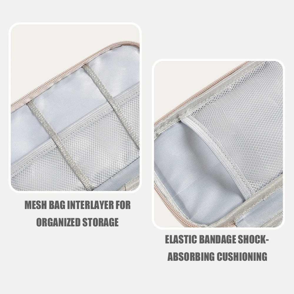 Datenkabel-Aufbewahrungstasche Wasserdichte Reise-Organizer-Tasche Tragbare Tragetasche Doppelschichtige Aufbewahrungstasche für Kabel USB-Ladegeräte – Detail 2
