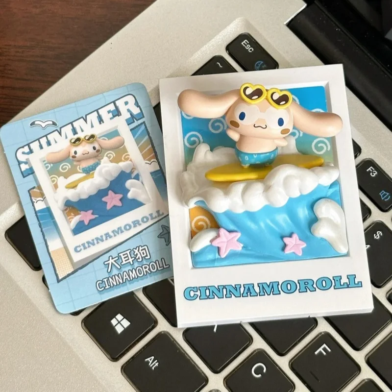 

Подлинная семейная летняя глухая коробка Miniso Sanrio для серфинга, магнитная ручная мультяшная кукла, аксессуары, загадочная коробка, подарок на день рождения, игрушка