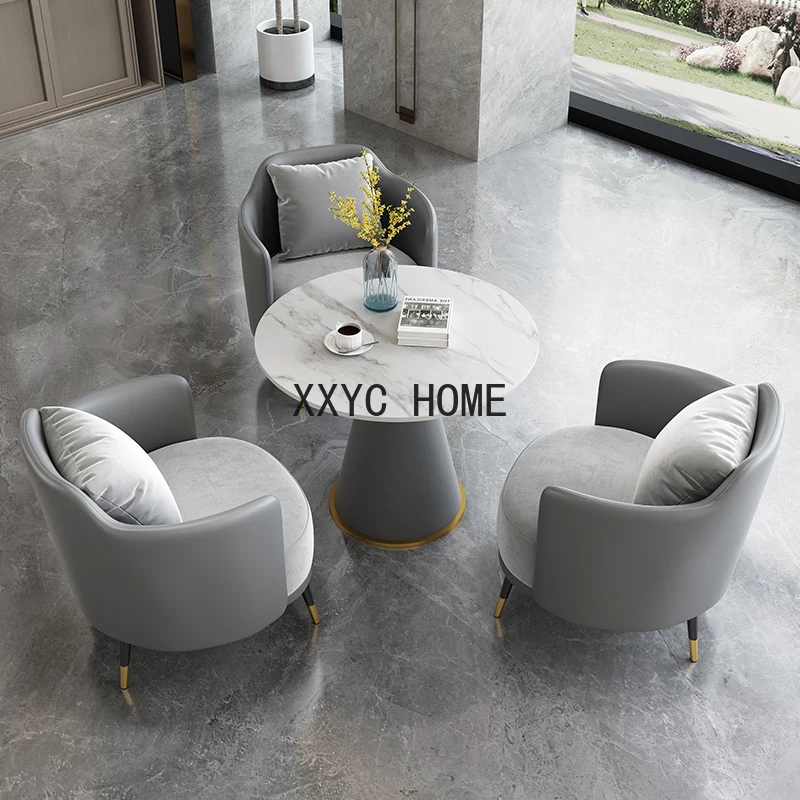 

Light Luxury Stone Plate Negotiation Reception Table and Chair Combination Home Balcony Leisure Sofa