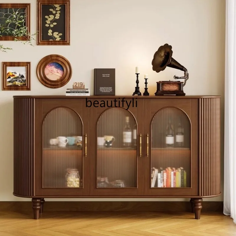 

Vintage Style Sideboard Cabinet for Home Tea Storage Against Wall, Light Luxury Decorative Entryway Cabinet