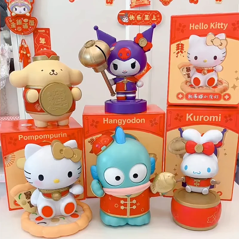 

Anime Collab Toy Kuromi Hangyodon Hello Kitty pompompurin Cinnamoroll figure cartoon Model Ornaments Children New Year Gift