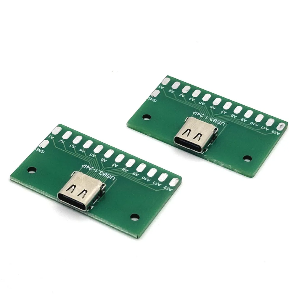 24Pin USB 3.1 Test PCB Board Adapter Type-C Female Type C 24P 2.54mm Connector Socket For Data Line Wire Cable Transfer