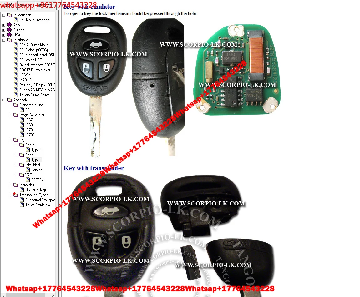 Key Maker Usage  for Maker Key Programming Show Original Allowe Transponder Data Location  Immo Box Locations lost Key