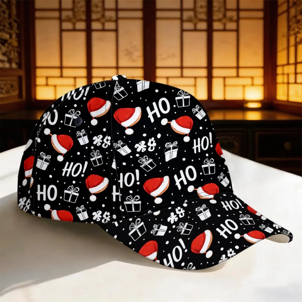Custom 1pc Of Christmas-Themed Baseball Cap Featuring 'Ho Ho Ho', Suitable For Weddings, Sports Events, And Everyday Use. This V