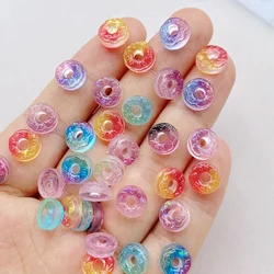 50pcs Resin Mini Colorful Donuts Figurines Flat back Scrapbook DIY Halloween Decor Nail Art Crafts