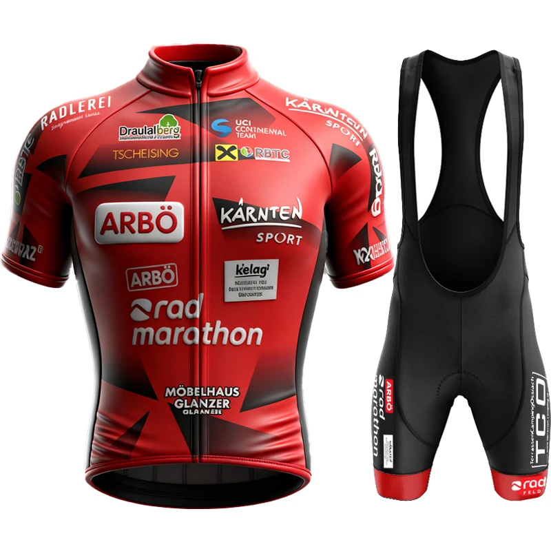 Arbö - Kärnten Sport - Feld Am See Men Cycling Summer Clothing Men's Bicycle Outfit Tricuta Man Jersey Sleeve Mtb Shorts Bib Set