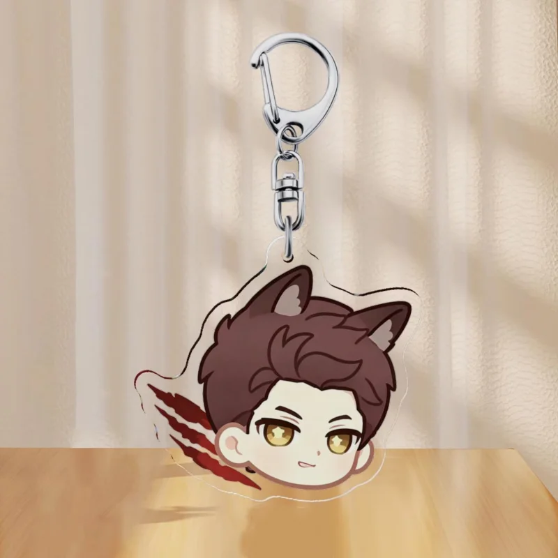 Love and Deepspace Valko Acrylic Keychain - Cute Chibi Wolf Boy Pendant with Laser Reflection Effect | Anime Game Merch Gift for