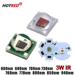10PCS 3W 3535 660nm 680nm 700nm 730nm 850nm 940nm Deep Red IR Beads Plant Growth Lamp Beads Ceramic High Power LED Light Source