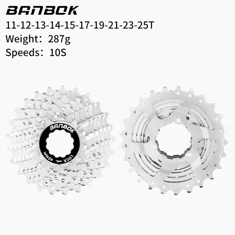 BANBOK 10 Speed Road Bike Cassette Sprocket 11-25T/28T/32T X10 10V Original Bicycle Chains Flywheel Kit Parts
