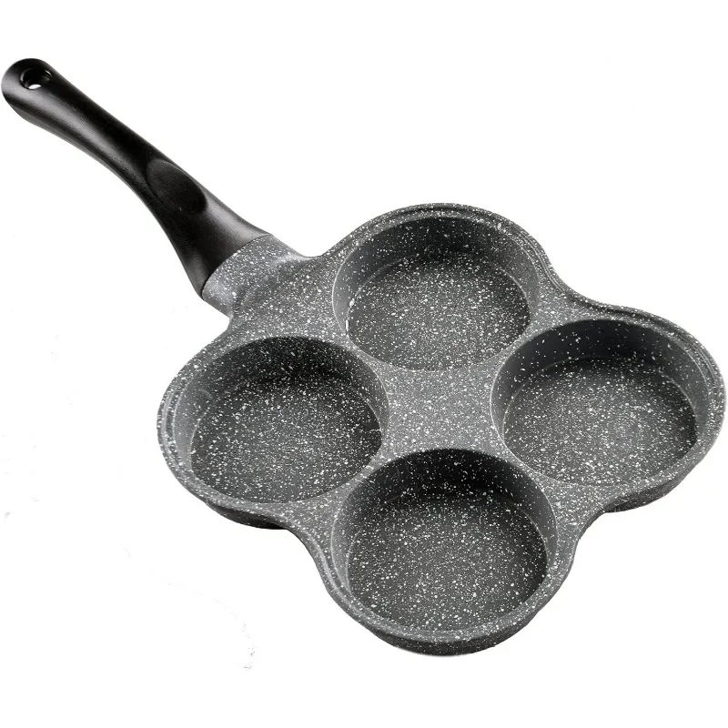 Rustless Egg Frying Pan | 4-Cup Nonstick Easy Clean Egg Cooker Omelet Pan For Breakfast Swedish Pancake, Plett,