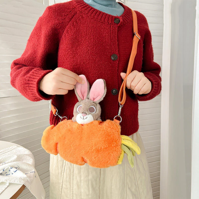 

Judy Rabbit Radish Plush Bag Kawaii Cartoon Crazy Animal City Rabbit Radish Plush Crossbody Bag Crossbody Backpack Girl Gift
