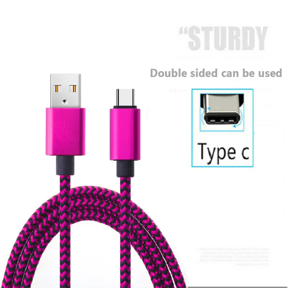 USB Type C Cable Date Sync 2.4A Fast Charging 1M 4Pack Nylon Braided Wire Charger Cable For Samsung Huawei Android Mobile Phone