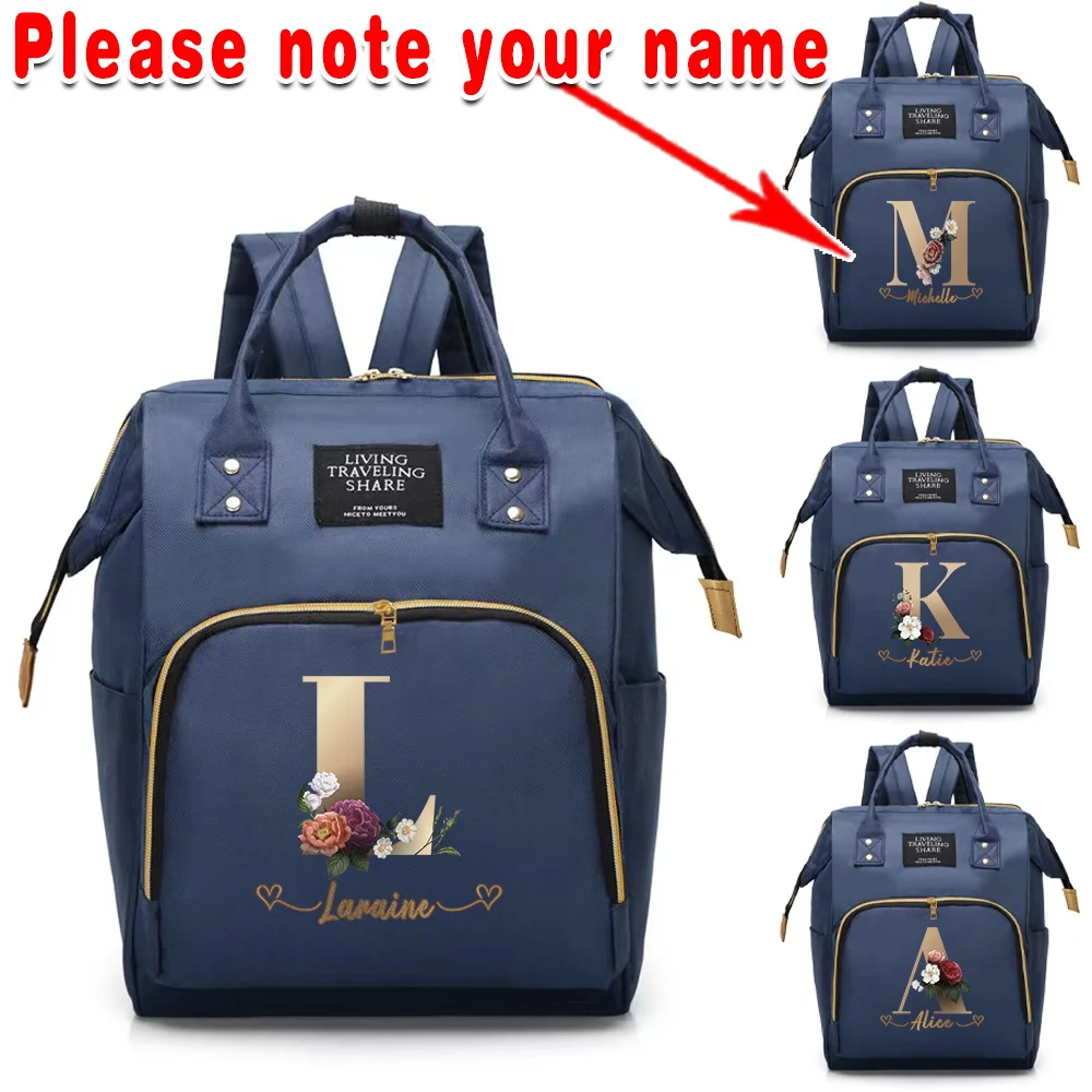 Personalized Customized Casual Fashion Printed Pattern Storage Bag Multi-functional Insulation Travel Large-capacity Mommy Bag