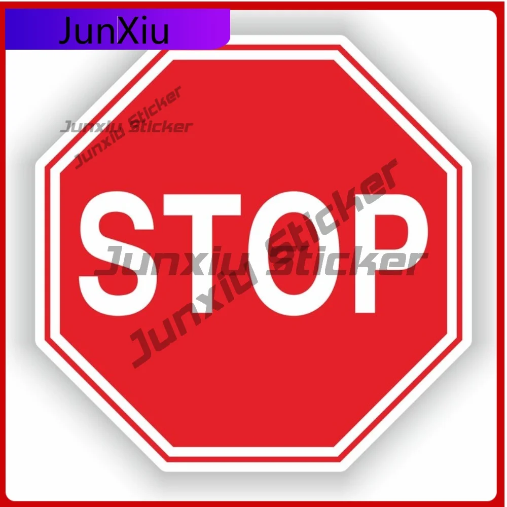 

Traffic Stop Warning Sign Graphic Stickers And Vinyl Decals Car Rear Suv Camping Guitar Decoration Accessories For Car Truck Rv