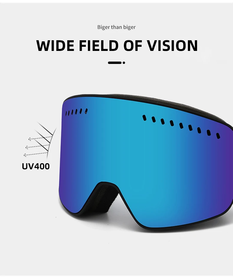 Occhiali da sci con attrazione magnetica – UV400, antiappannamento, sostituzione rapida delle lenti, occhiali da sci traspiranti e confortevoli