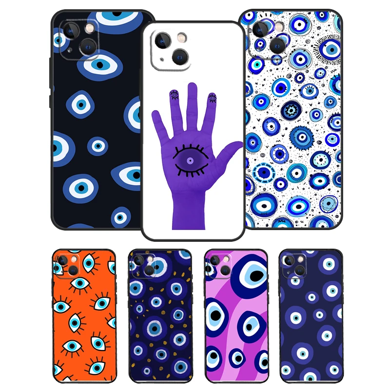 Blue Nazar Boncuğu Evil eye Phone Case For iPhone 14 11 12 13 Pro X XR XS Max 6 6S 7 8 Plus SE 2020 Back Cover