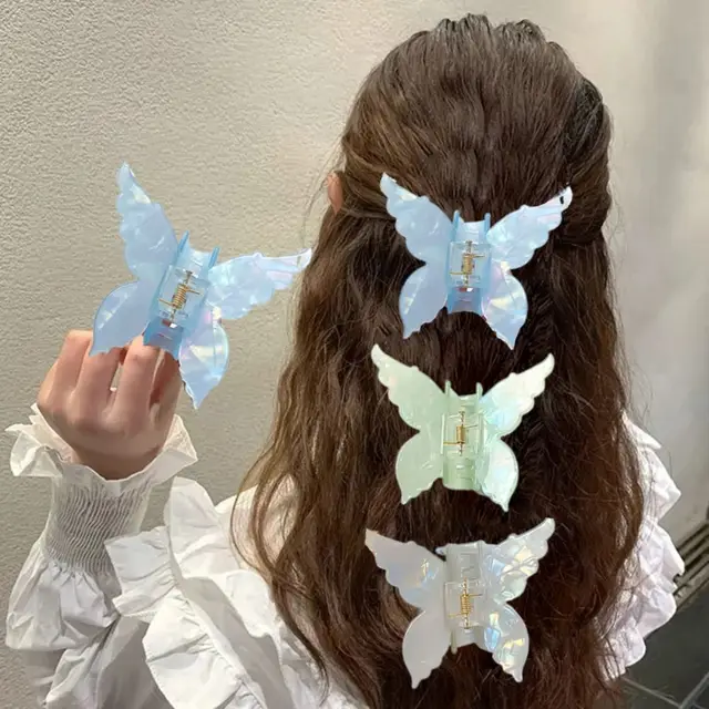 Francuskie spinki do włosów w kształcie motyla w stylu retro z tyłu głowy Pazury do włosów Słodka zwijana spinka do włosów Kobiety Lady Girl Nakrycia głowy Narzędzia do stylizacji włosów