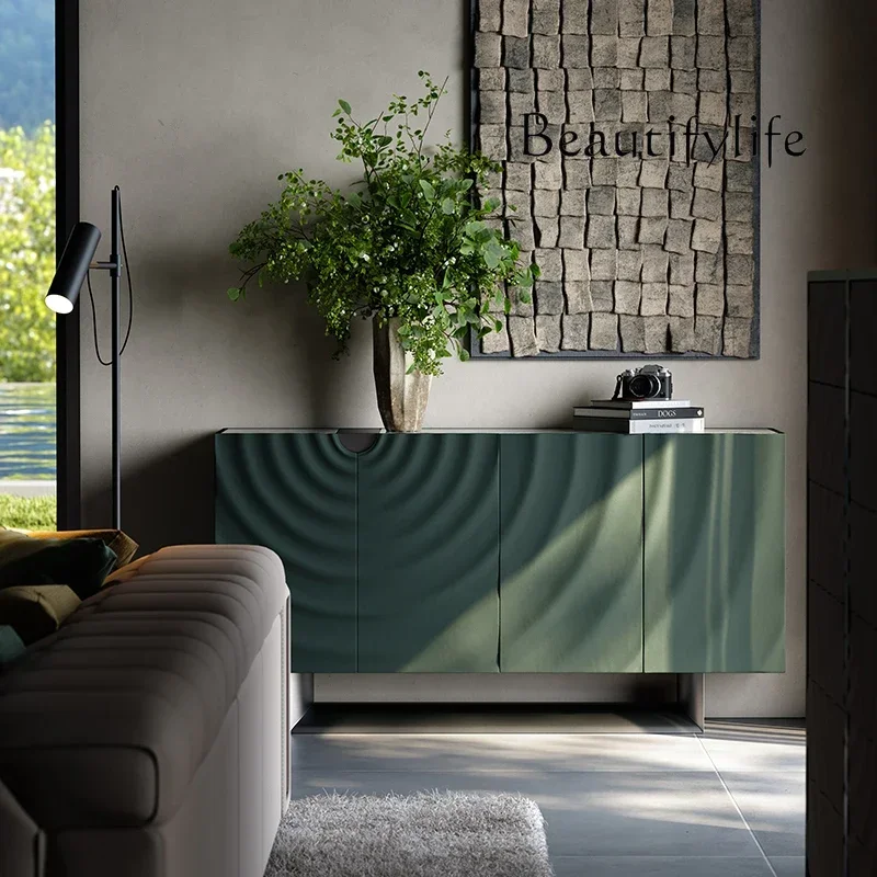 

Q O Light Luxury Italian High-end Dining Side Cabinet Entrance Entrance Decoration Natural Rock Slab Designer Model
