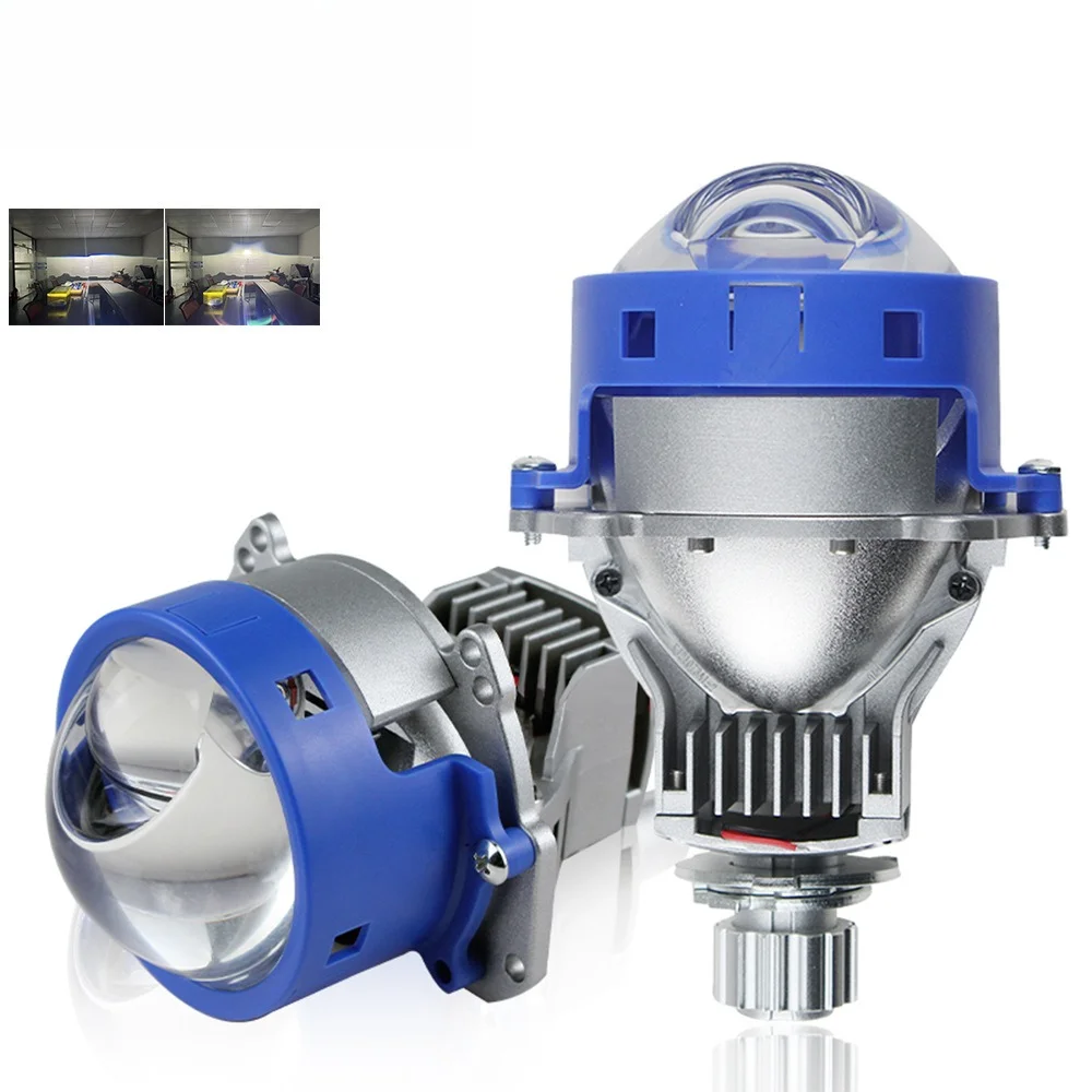 110W Halo Bi LED Projector Headlight 3 Inch Plug And Play Dual Lens Laser Lens Conversion Kit H4 H7 9005 9006 High Low Beam Car