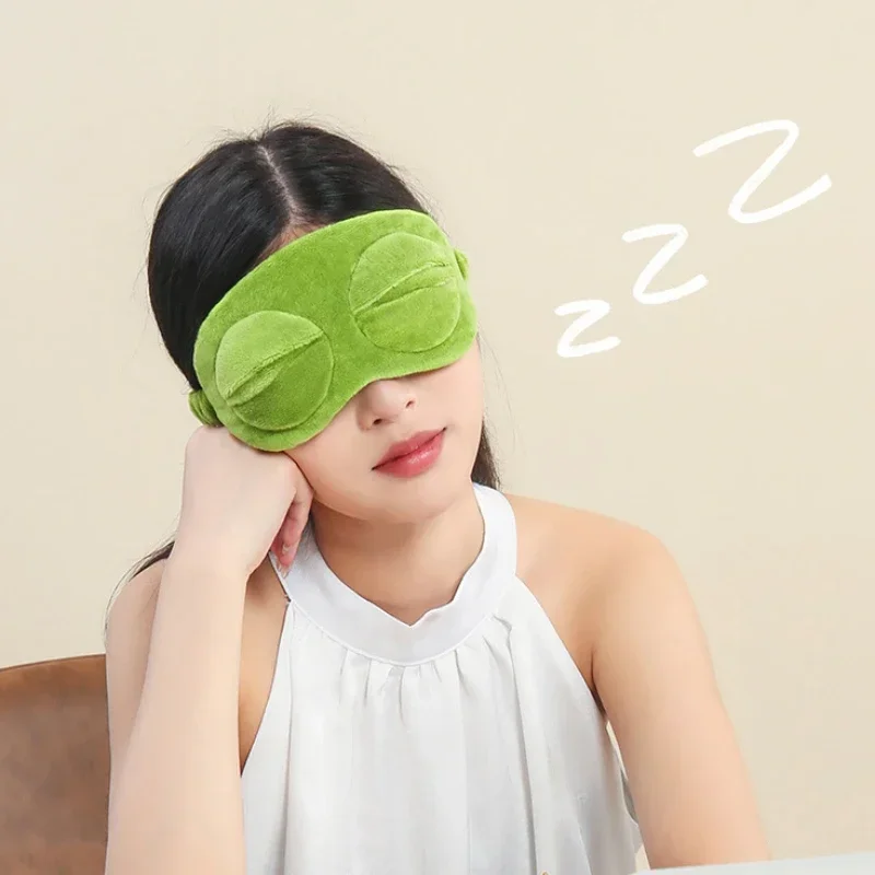 3D Sad Frog Sleep Mask Natural Sleeping Eyeshade Cover Shade Eye Patch Women Men Soft Portable Blindfold Travel Eyepatch - view 6