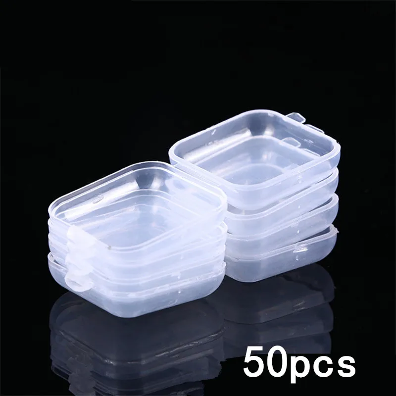 

5/10/20/50PCS Portable Plastic Storage Box Transparent Jewelry Storage Box Container Earring Ring Earplug Packaging Storage Case