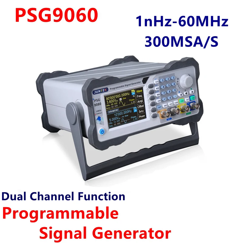 PSG9060 60MHz Professional Programmable Dual-Channel DDS Arbitrary Waveform Function Signal Generator Digital Control Bluetooth