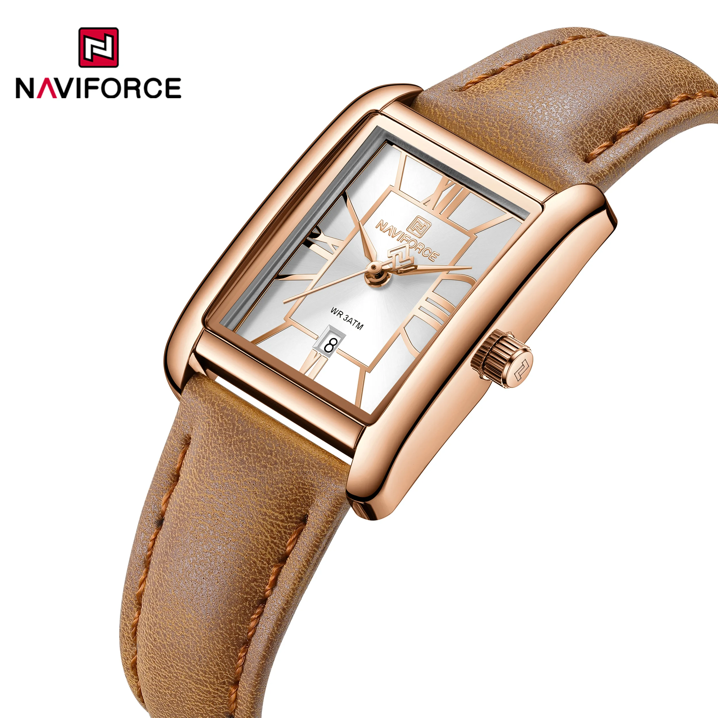 

NAVIFORCE 5074 Elegant Women's Quartz Watch Retro Small Square Watches Calendar Classic reloj mujer Ladies Wristwatch Gifts