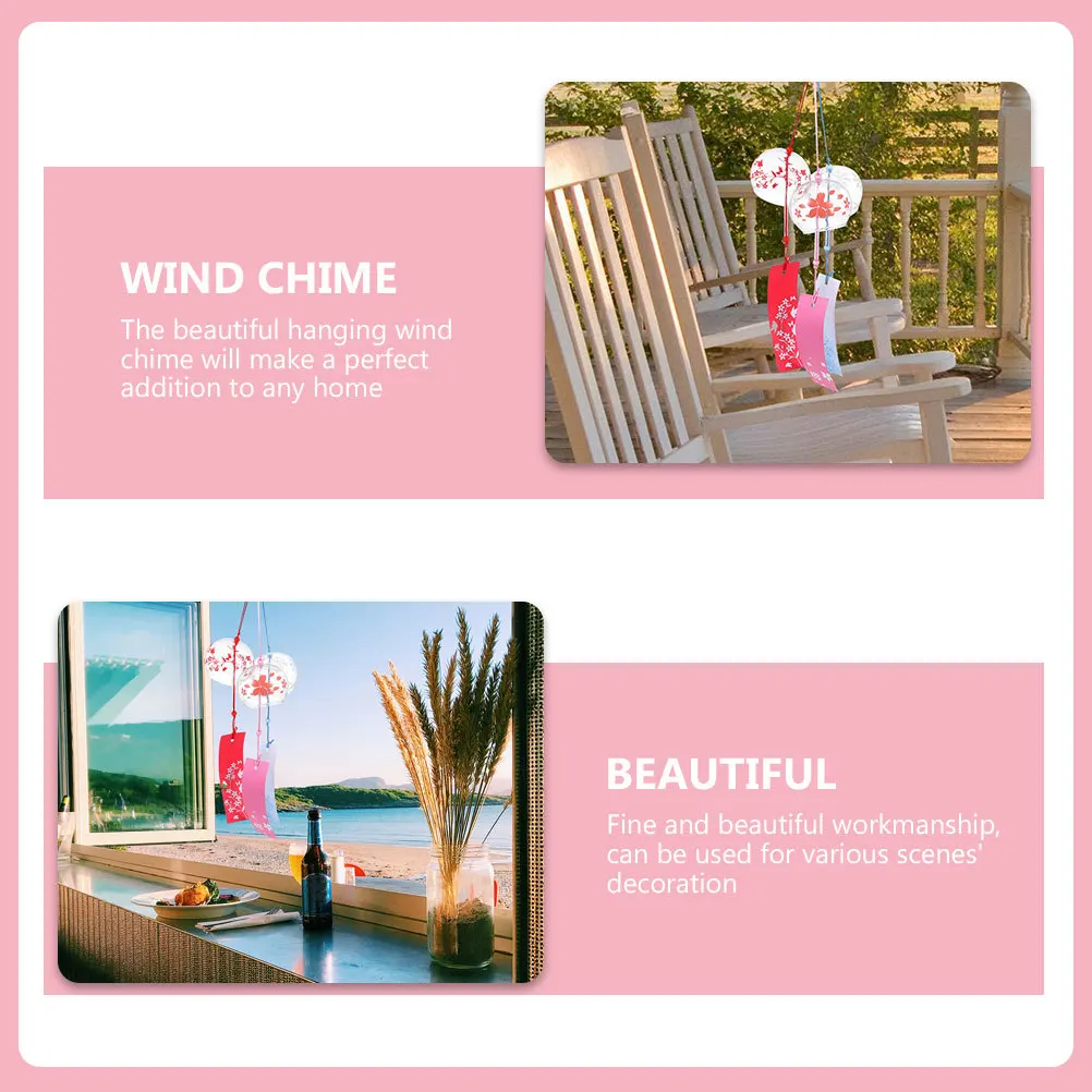 

3 Pcs Door Decor Hanging Decorations Glass Wind Bells Japanese Style Chimes Windchime Garden Ornament Pendant Patio Outdoor