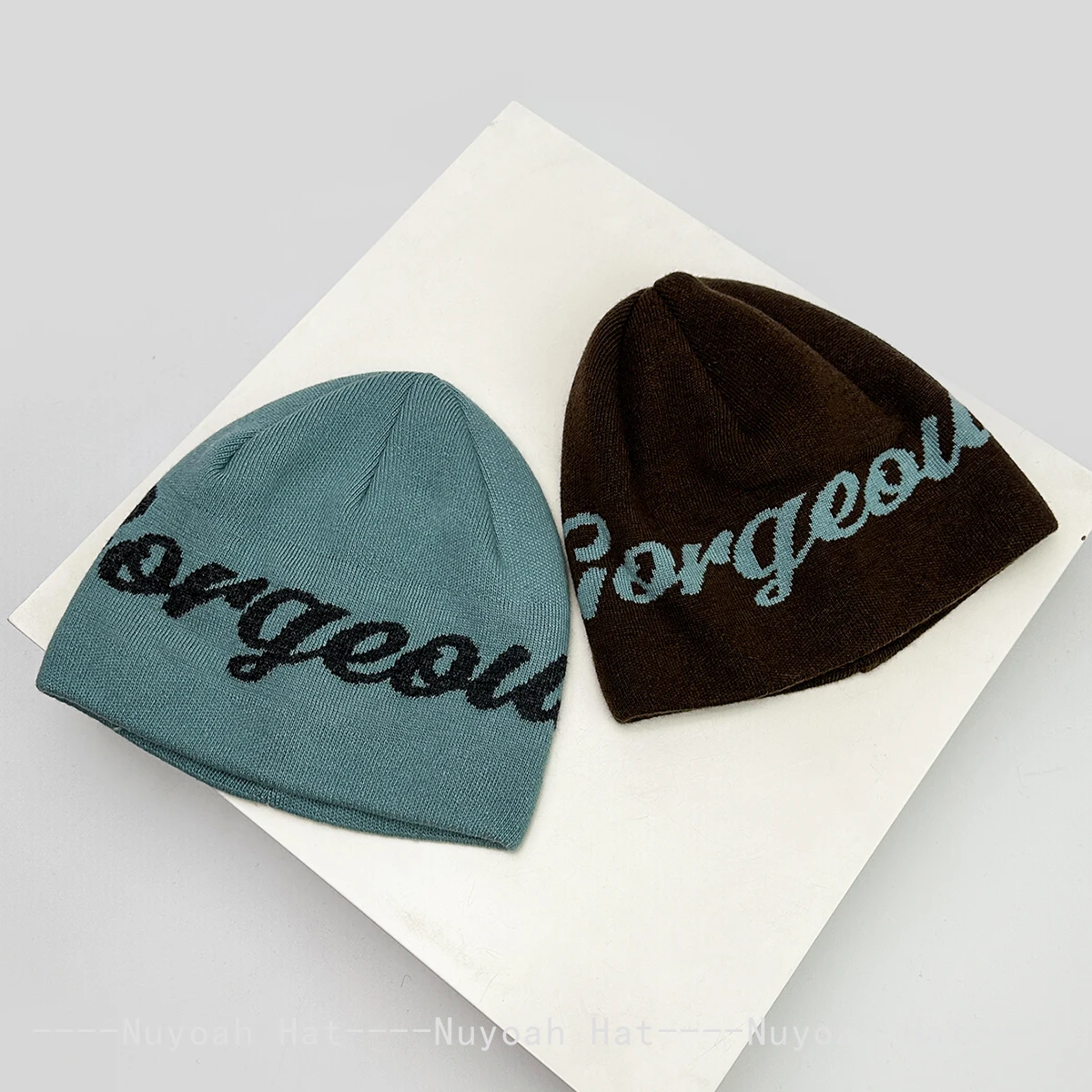 جديد الرجال النساء المتخصصة الكورية الجاكار خطابات قبعات منسوجة الدافئة الشخصية موضة في الهواء الطلق بيني الرجعية تنوعا كتلة اللون الإضافية #4