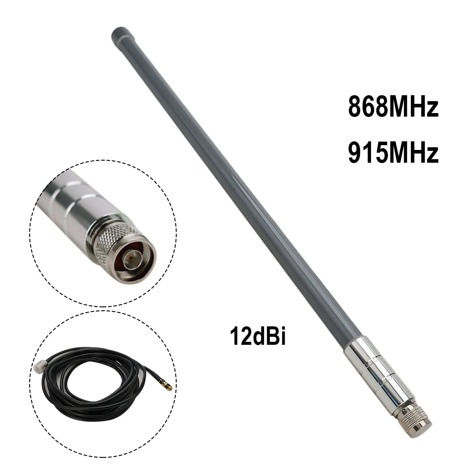 12dBi 868MHz 915MHz Optimised Tuned For Helium Omni Fiberglass Aerial Antenna N-Male 550mm Fiberglass Antenna Kit