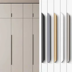 Cabinet Door Invisible Handle Wardrobe Modern Simple Black Gold Cabinet Drawer Edge Sealing Door Handle Light Luxury No Punching