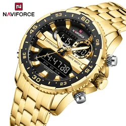 NAVIFORCE-Montre de sport étanche pour homme, montres-bracelets à quartz, chronographe de luxe, date numérique et horloge de la semaine, 2024