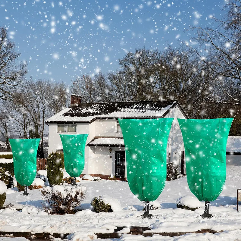 Plant Covers Freeze Protection Frost Covers  Drawstring Plant Protection Cover Bags Outdoor Winter Trees Warm Covers
