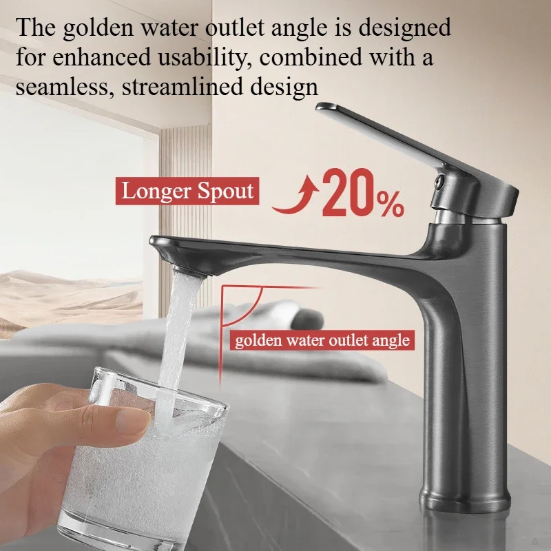 Basin Faucets Brass Hot and Cold Bathroom Sink Faucet Wash Basin Tap for Vanity Countertop Balcony Sink Household Use