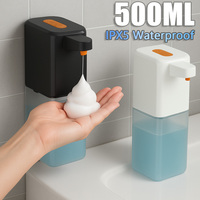 500ml Touchless Foam Soap Dispenser USB Rechargeable Automatic Soap Dispenser Electric Adjustable Wall-mounted Hand Washer