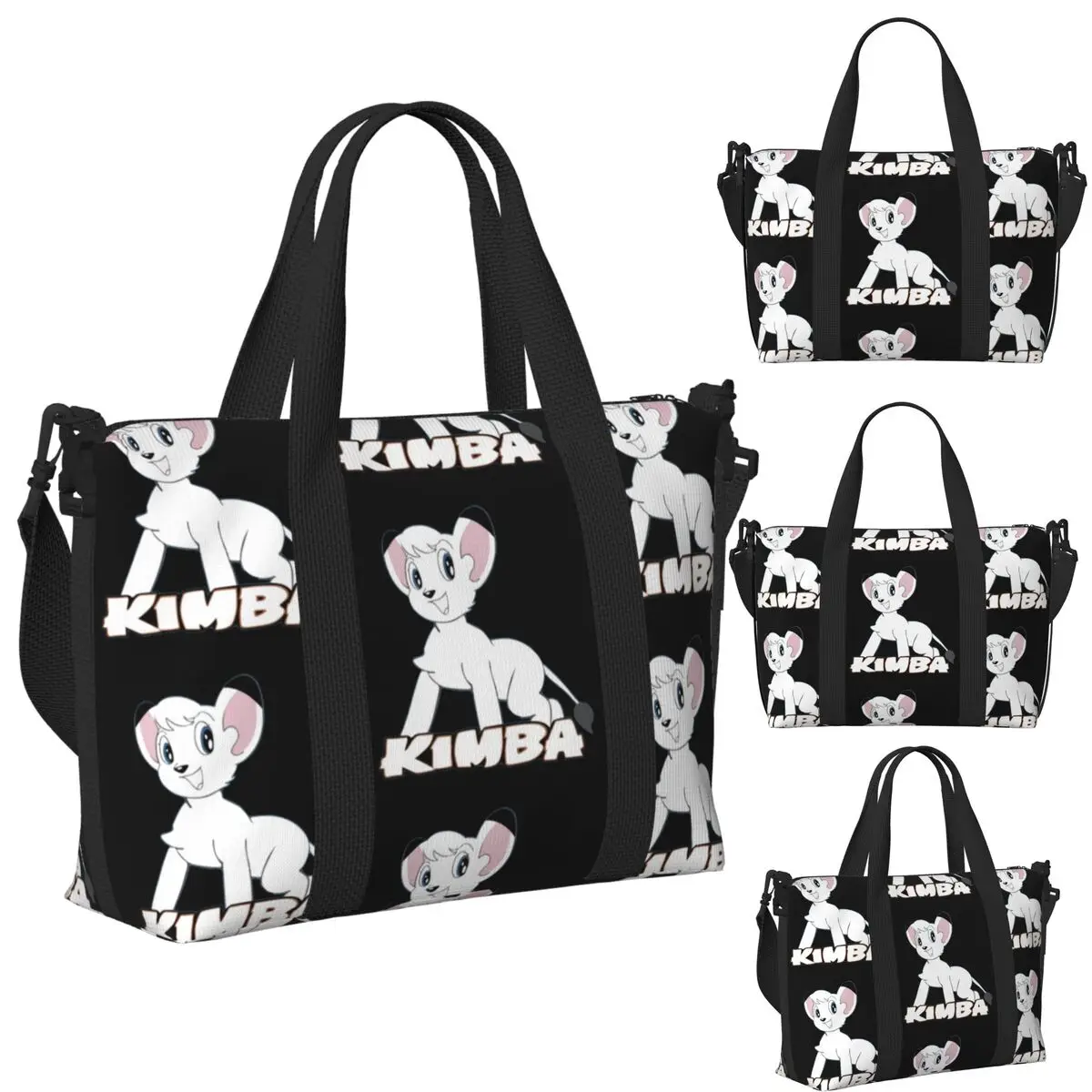 

Кимба Белый Лев Пляжная дорожная сумка Большая вместительная сумка-тоут для спортзала Спортивная женская дорожная сумка для покупок