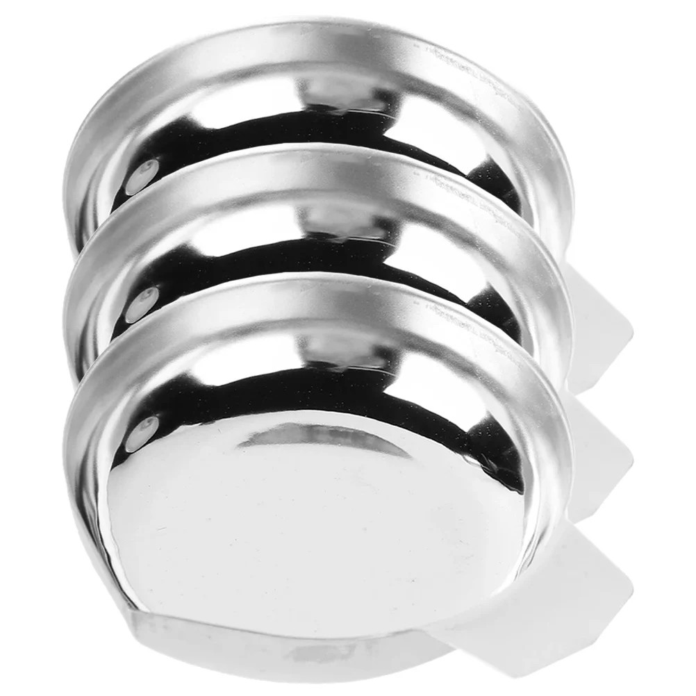 3 Pcs Stainless Steel Scale Tray Jewelry Trays Kitchen Weighing Pan Electronic Accessories Measuring Dish Stackable Pan