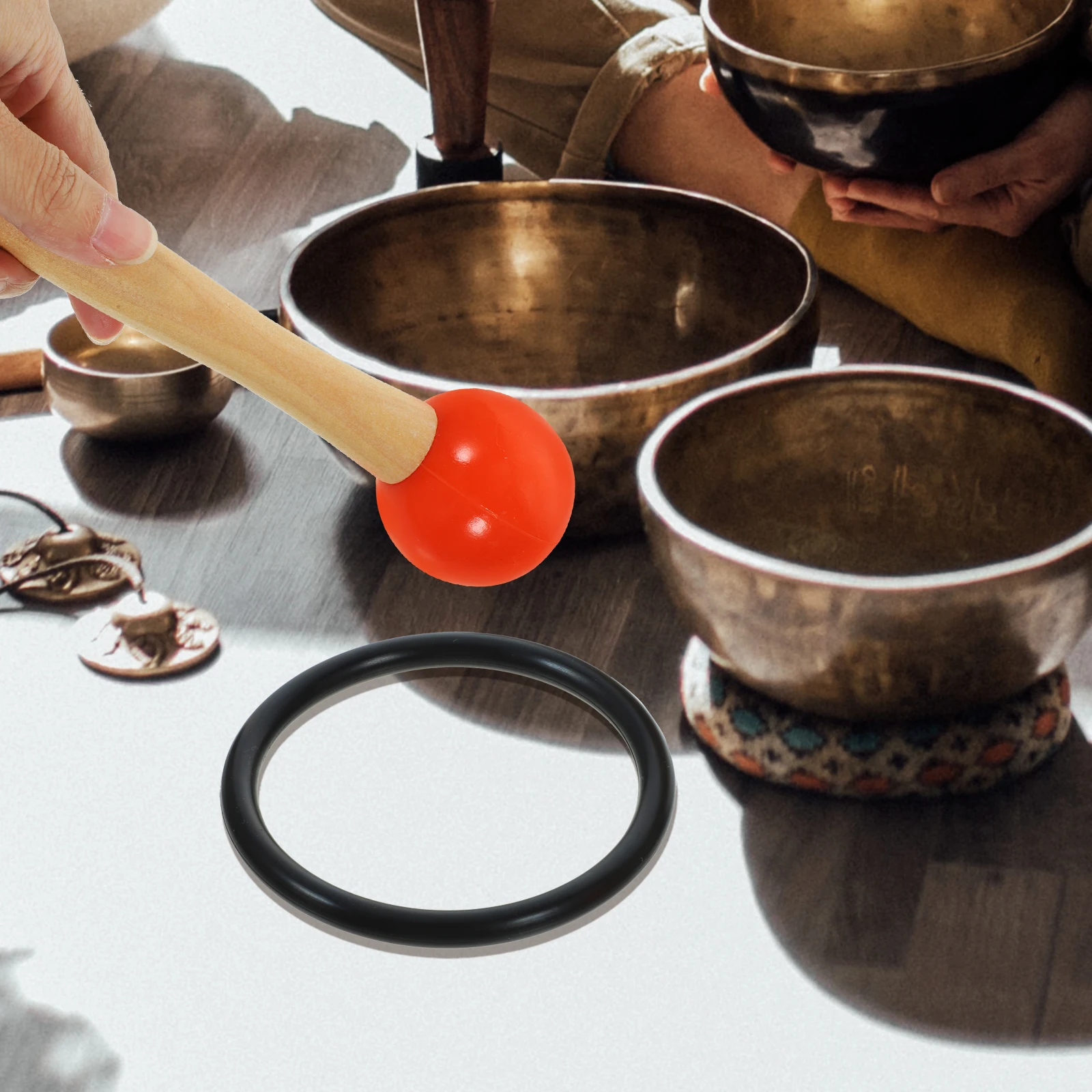 

Singing Bowl ange Singing Bowl O Ring Rubber Head Black O ring Yoga Meditation Music Accessories Sound Healing Tools
