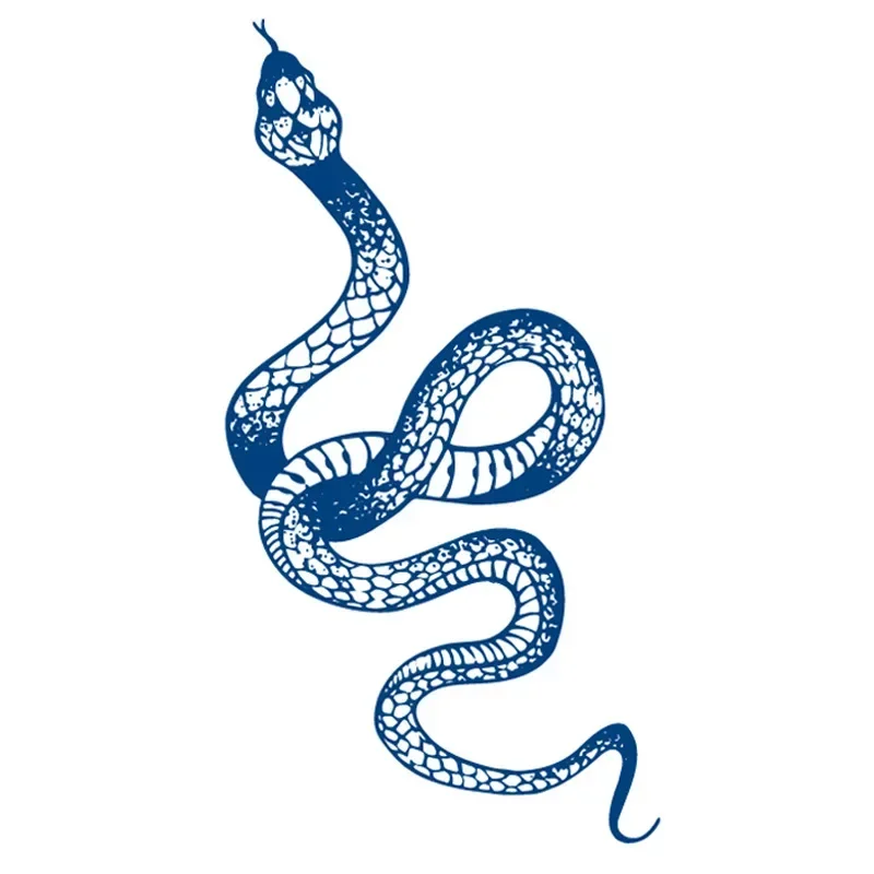 Blue Waterproof Temporary Tattoo Sticker Sexy Snake Element Fake Tatoo Flash Tatto Body Art for Women Men