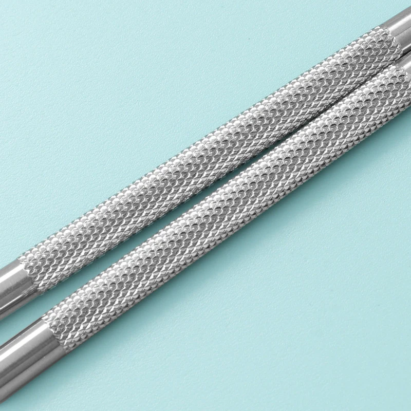 1PC Stainless Steel Multi-functional Nail Drill Pen Dead Skin Push Manicure Tool Two-in-One Nail Point Tool