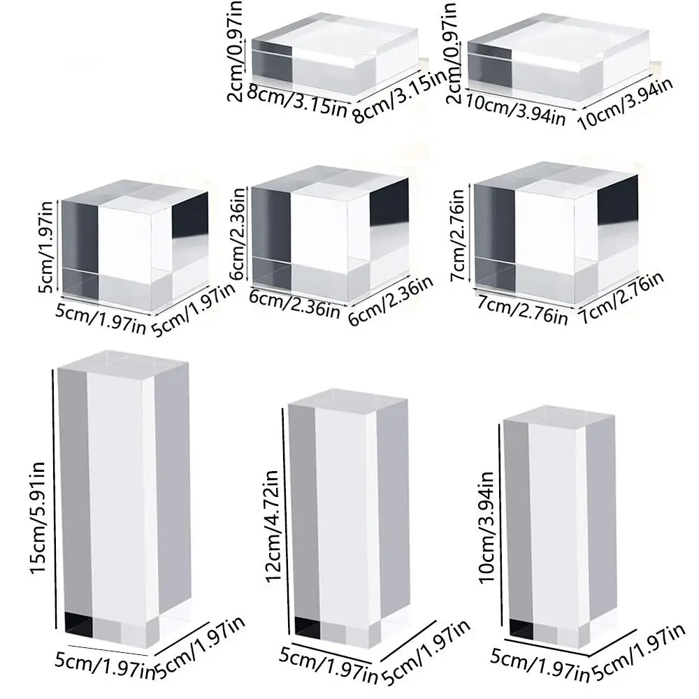 Solid Jewelry Display Riser Stands Polished K9 Crystal Collection Show Holder Transparent Stereoscopic