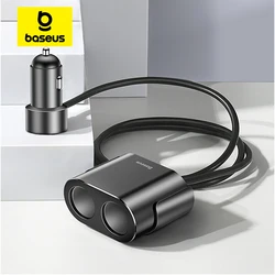 Baseus Zigarette Leichter Splitter 95W Dual USB Auto Ladegerät Adapter für Telefon Dash Cam Lade