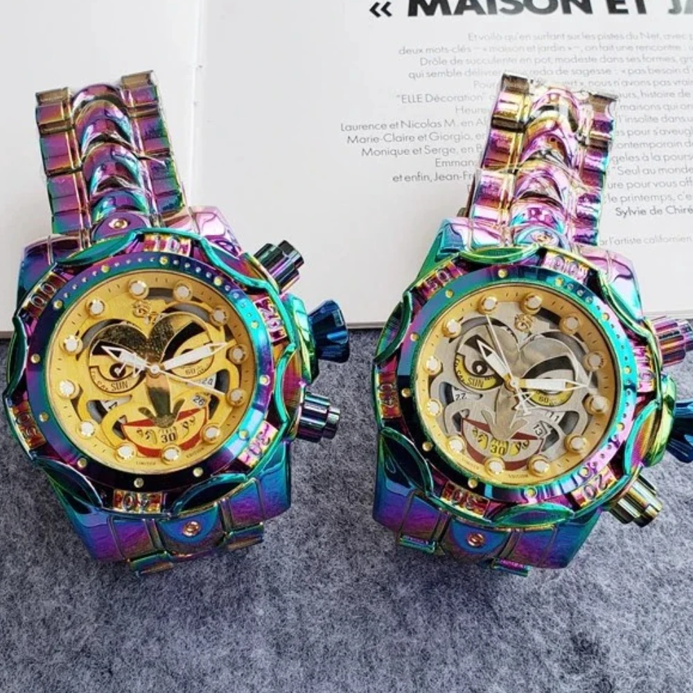 Joker Undefeated Quartz Watches Men Reserve Bolt Zeus Function Invincible Big Dial Male Watch AAA Hot Clock Relogio Masculino
