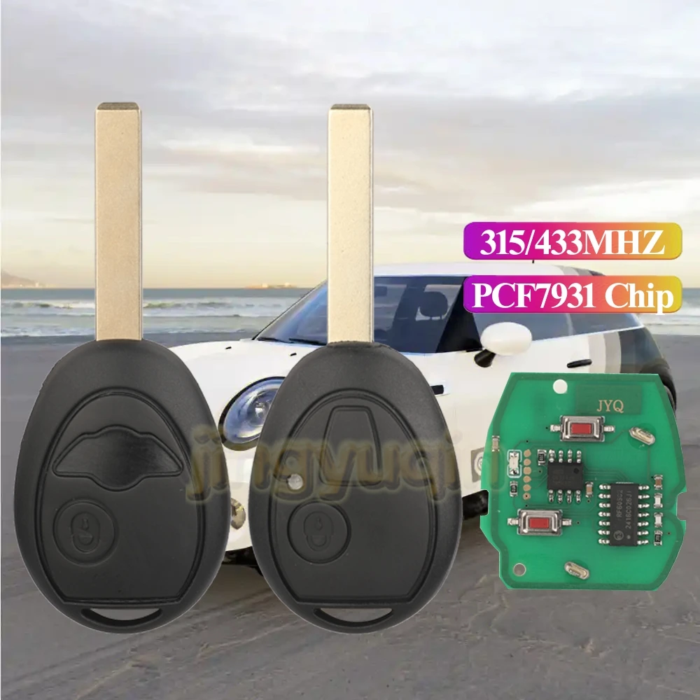 Jingyuqin Remote Car Key Control 315/433MHZ PCF7931 Chip For Land Rover 75 Z3 Z4 X3 X5 E46 E39 E36 E34 BMW Mini Cooper S R50 R53