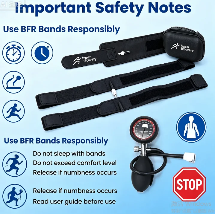 BFR with hand pump, adjustable arm-limb sleeve blood flow restriction tool, for exercise physiological  rehabilitation training