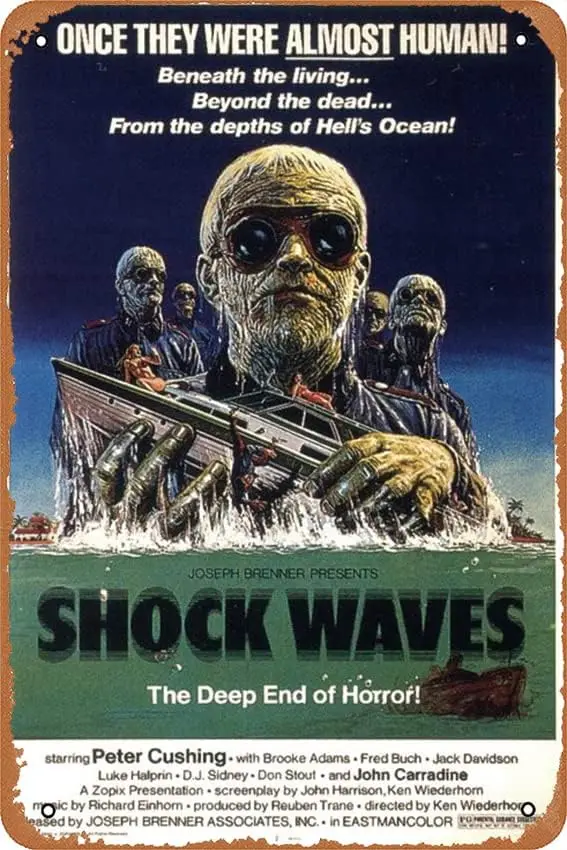 Shock Waves Movie poster Retro tin Sign Wall Art Decor Metal Sign Decoration Sign 8x12 inch