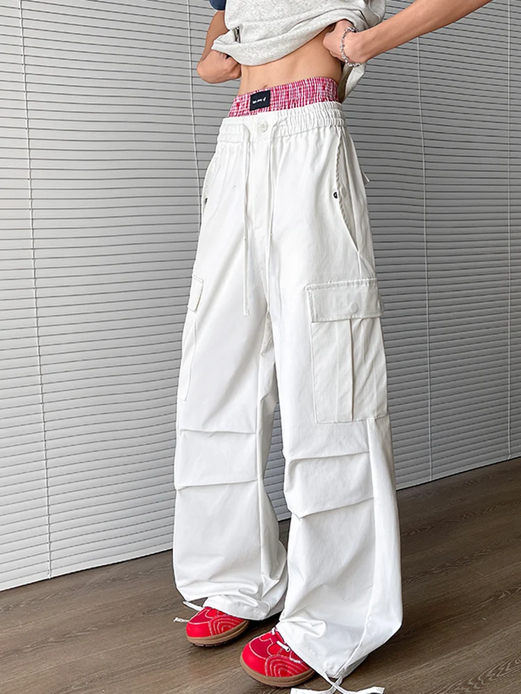 

Мужские повседневные свободные длинные брюки-карго с драпировкой, в пол, в стиле CleanFit, простые, молодежные, модные