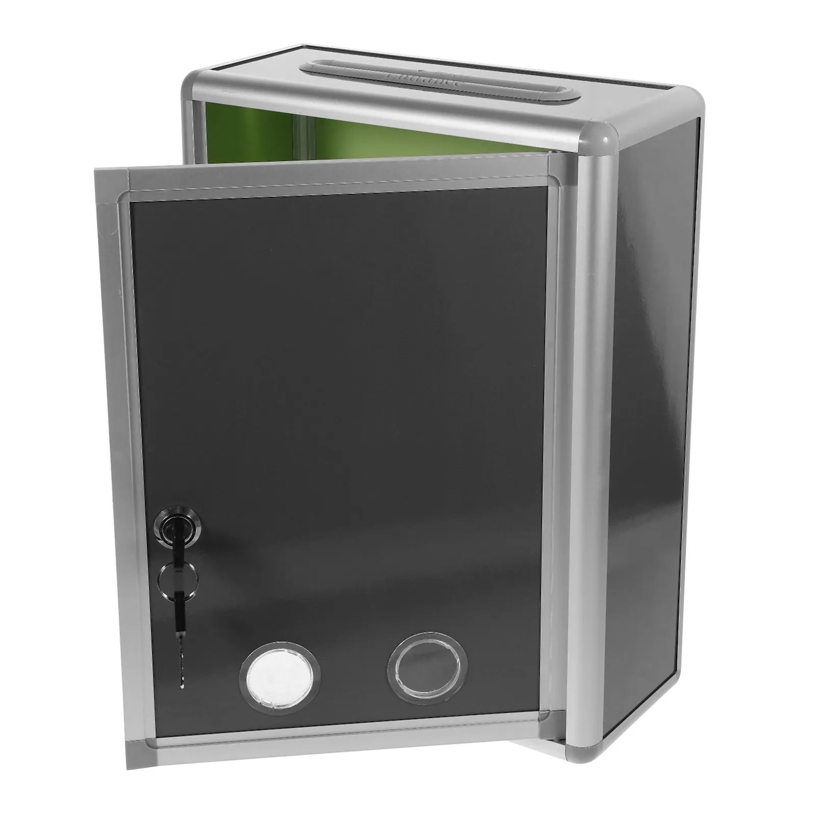 1Set Rugged Wall Mounted Suggestion Box Aluminum Alloy Exterior Plastic Interior Lockable Mailbox for Office Business Home