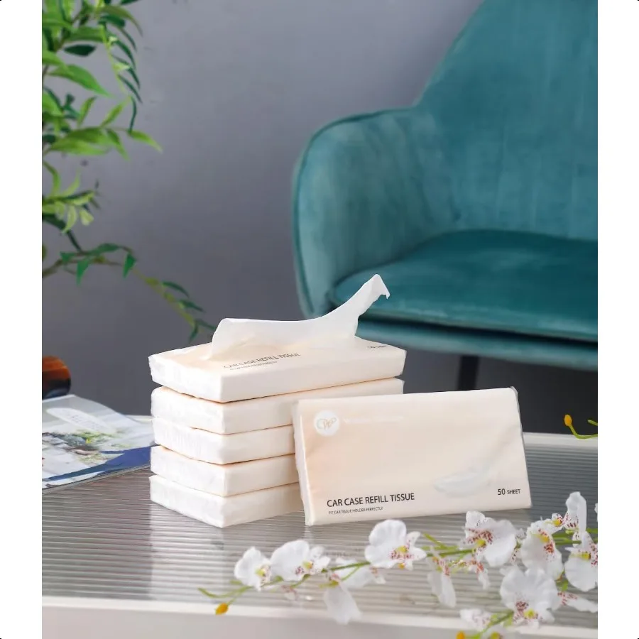 Car Tissue Refills 300 Sheets Facial Tissues Refills for Car Visor Tissue Holder Travel Tissue Tubes Box Container Perfect Fit